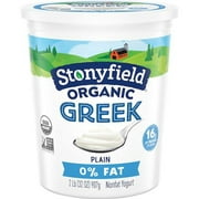 Stonyfield Farm Organic Smooth and Creamy Plain Greek Nonfat Yogurt, 32 Ounce -- 6 per Case.