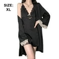 thumbnail image 2 of Conjuntos de pijamas para mujer, bata con camisón sexy sin mangas, camisón de encaje con cuello en V, 2 of 6