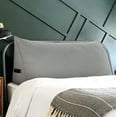 thumbnail image 6 of WOWMAX Large Reading Bed Wedge Pillow, Triangular Upholstered Headboard, Backrest Back Support for Sitting Up in Bed With Removable Linen Grey Cover, California King, 6 of 6