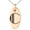 Rose, variant on Stainless Steel Letter C Initial Metro Retro Monogram Engraved Small Oval Charm Pendant Necklace