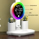 thumbnail image 5 of Lámpara de escritorio LED recargable | Luz inteligente plegable de 4 cabezales, reloj digital, portabolígrafos, iluminación ambiental RGB, altura ajustable, alimentación USB, blanco, 43x25x12cm, 5 of 6