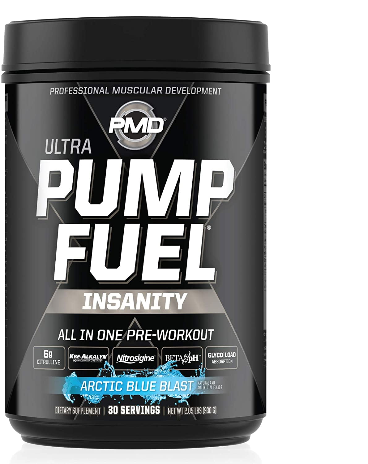 Pmd Sports Ultra Pump Fuel Insanity Pre Workout Drink Mix For Energy Strength Endurance Muscle Pumps And Recovery Complex Carbohydrates And Amino Energy Arctic Blue Blast 30 Servings Walmart Com Walmart Com