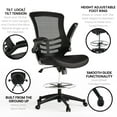 thumbnail image 5 of Flash Furniture Kelista Mid-Back Black Mesh Ergonomic Drafting Chair with LeatherSoft Seat, Adjustable Foot Ring and Flip-Up Arms, 5 of 17