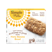 Simple Mills Soft Baked Almond Flour Bars, Nutty Banana Bread, Gluten-Free, 5 Count