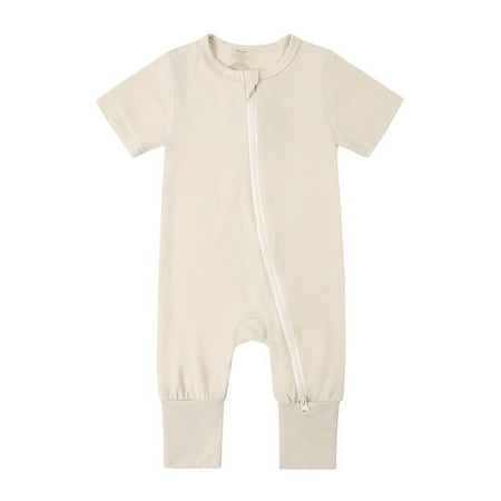 

Baby Rompers Footless Pajamas Zipper Short Sleeve Sleeper Jumpsuit 2024 Fashion