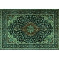 thumbnail image 1 of Ahgly Company Machine Washable Indoor Rectangle Persian Turquoise Blue Traditional Area Rugs, 2' x 3', 1 of 4