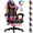 RGB/Pink, variant on Czlolo Gaming Chair, Lumbar Massager Game Chairs, High Back Reclining, with Headrest Gamer Office Chair.(White)