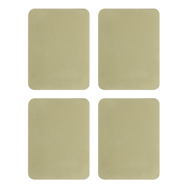Uxcell 4Pcs Parches de planchar para reparación de ropa, parche de tela de algodón para ropa, pantalones y bolsas, 5x4 pulgadas color caqui