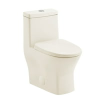 MacKenzie One-Piece 10" Rough-in 1.1/1.6 GPF Dual Top Flush Round Toilet in Glossy Bisque