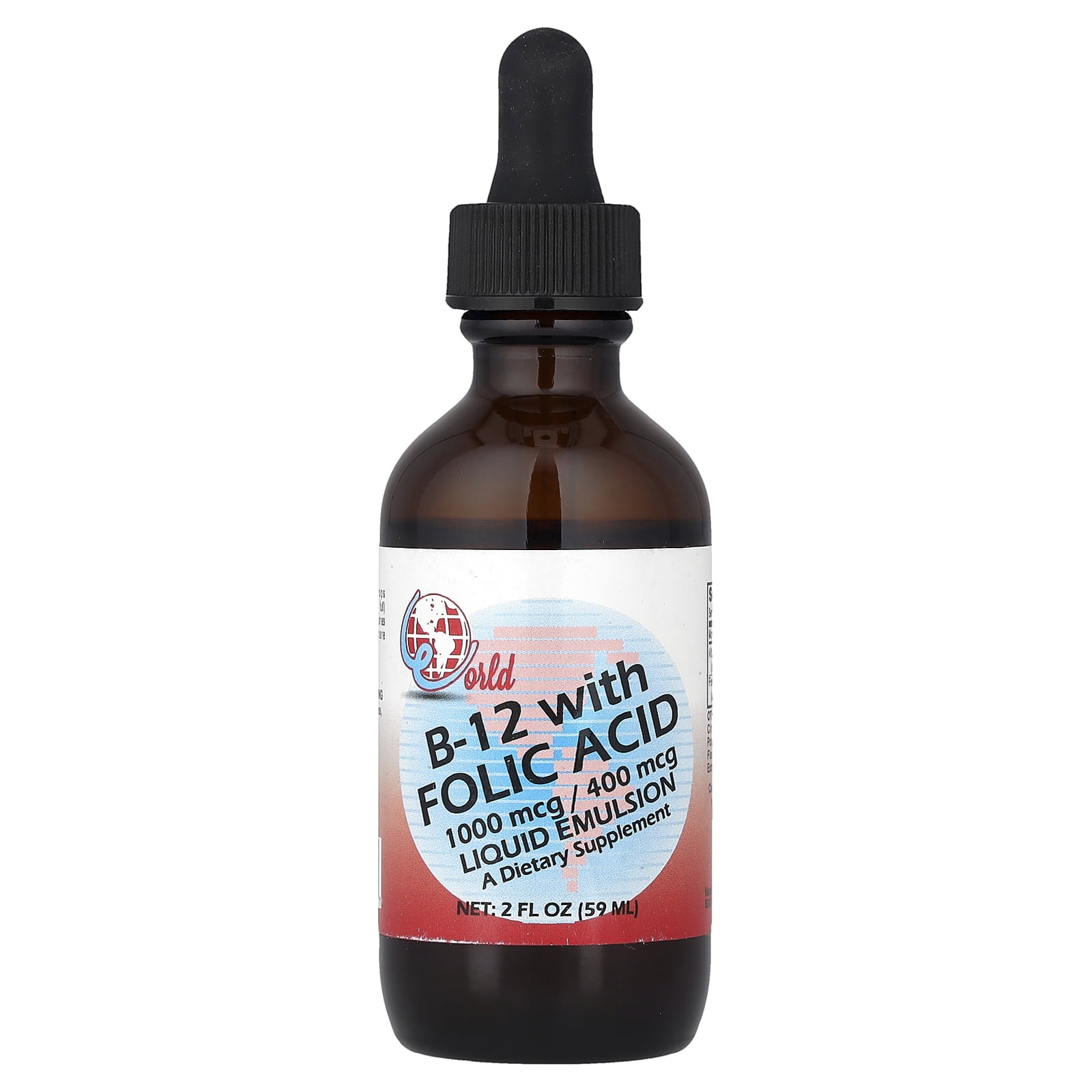World Organics Liquid B-12 w/Folic Acid 2 oz Liquid
