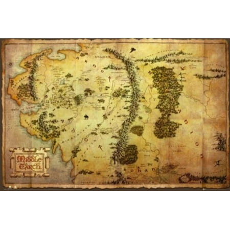 The Hobbit: An Unexpected Journey - Giant XXL Movie Poster (Map Of Middle Earth) (Size: 55