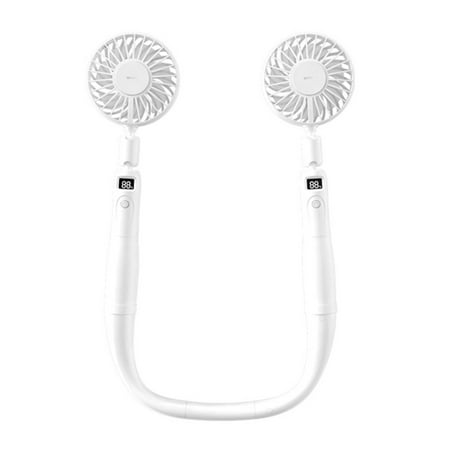 

Portable Neck Fan 2 in 1 Detachable Hand Free USB Rechargeable (3 Speed Adjustable) Neckband Sports Cooling Fan with Battery Display for Traveling Sports Office Reading