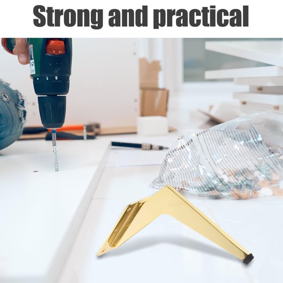 LOLIPPYY Versatile Golden Metal Furniture Legs for Sofa Cabinet Coffee Table with Durable Heavy Duty Build