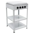 4-Burner Commercial LNG Gas Cooking Stove with 2 Tier Storage Rack and Dustproof Covers