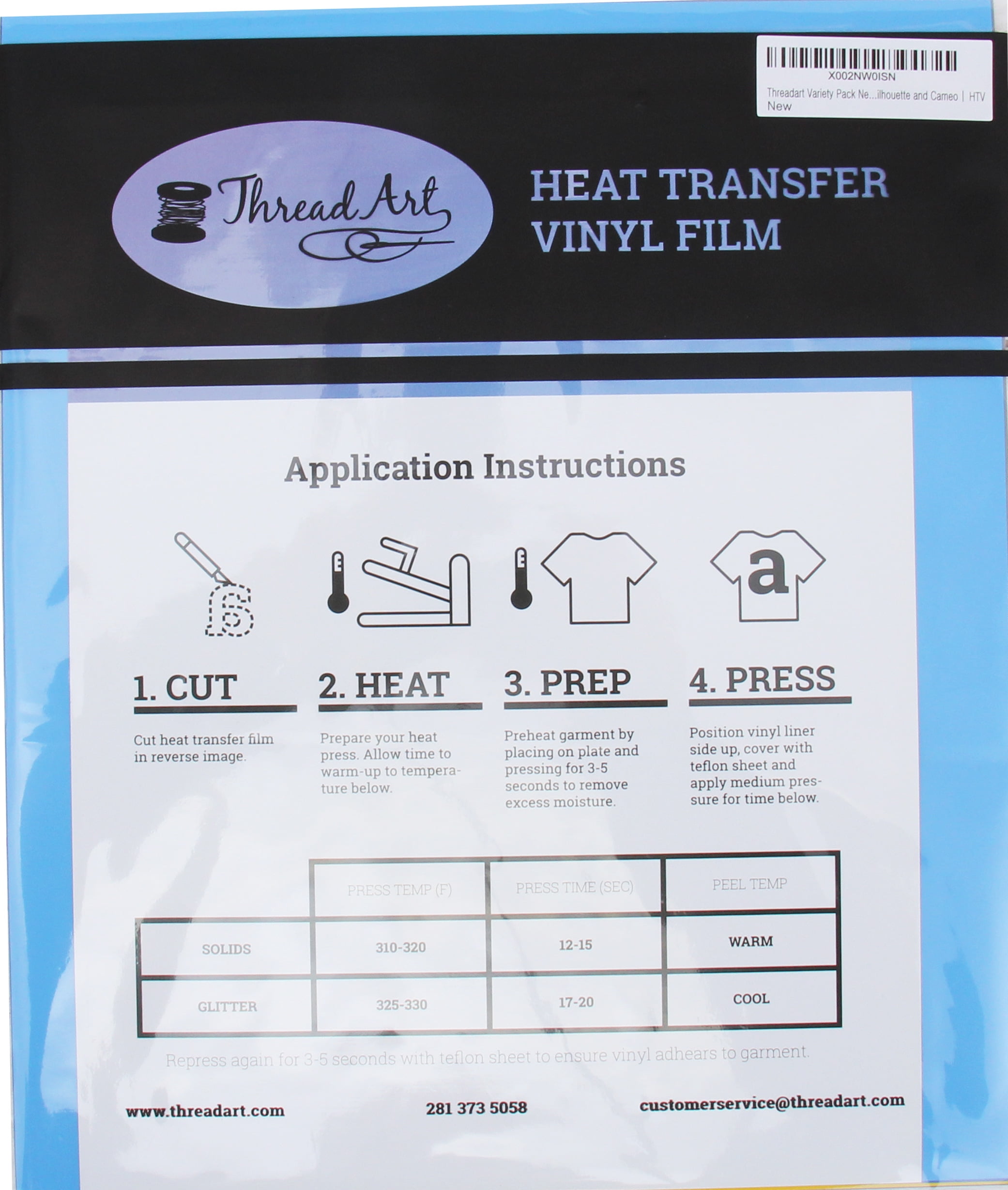 Threadart 10" x 12" Heat Transfer Vinyl Precut Sheets | Solid Colors | 30 Sheets | Compatible with Cricut Silhouette and Cameo | HTV | Huge 30 Color Variety Pack