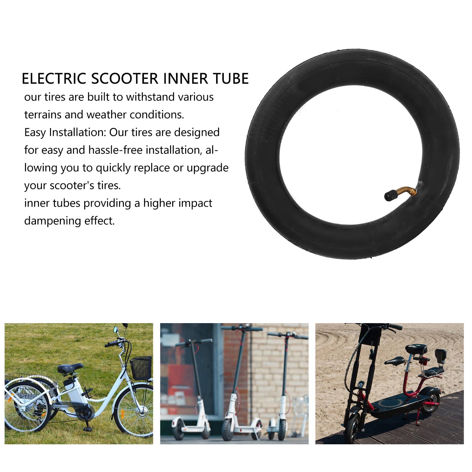 Tbest Chambre à Air 200x45 – 8 Pouces – Caoutchouc Épais Antidéflagrant Pour Scooter Électrique