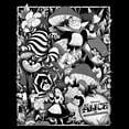 thumbnail image 2 of Men's Alice in Wonderland Grayscale Character Poster Graphic Tee Black Small, 2 of 5