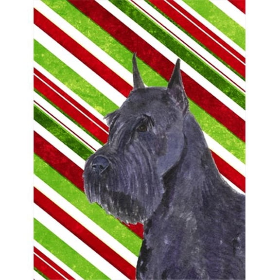 11 x 15 In. Schnauzer Candy Cane Holiday Christmas Flag, Garden Size