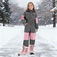 thumbnail image 2 of Aboser Kids Snowsuits Big Girls Winter Outdoor Ski Suit Children Big Boys Onesie Jumpsuit Thick Thermal Lined Snow Suits Windproof Waterproof Coveralls, 2 of 9