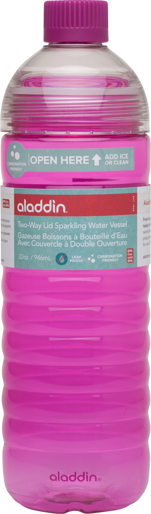 Aladdin Blue Infuse Bottle, Carbonated Beverage Friendly, Features Leak