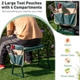 thumbnail image 5 of Green 2 in 1 Garden Folding Stool Kneeler 300LBS Capacity Built in Tool Pouch Comfortable EVA Seat, 5 of 10