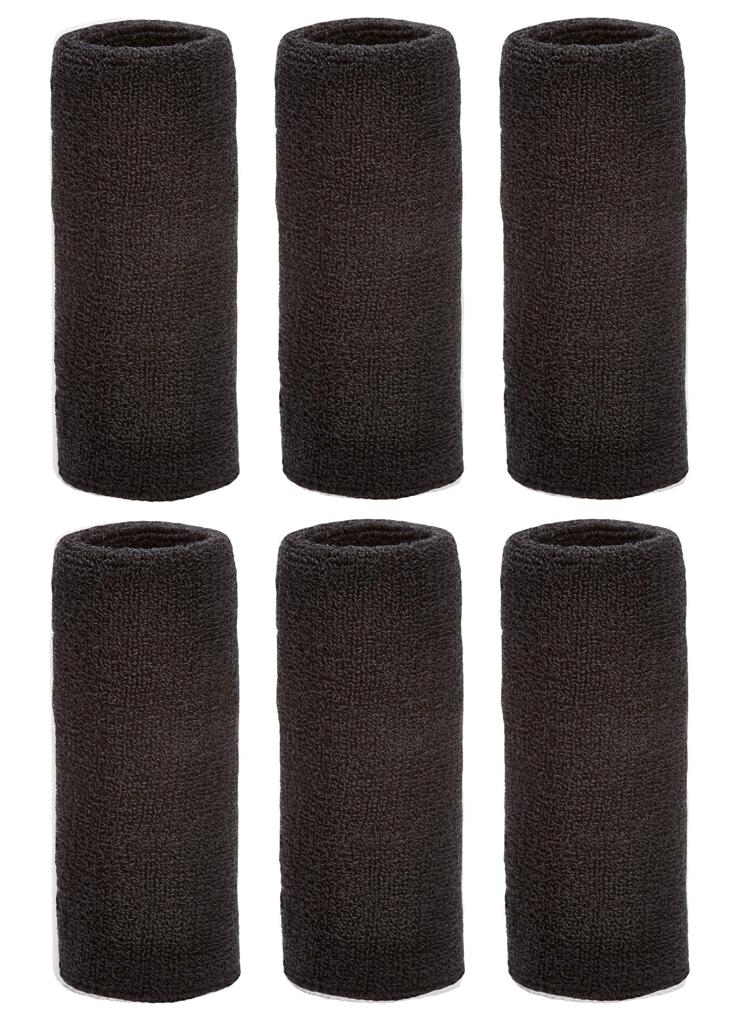 Unique Sports Wrist Towel 6 pack - 6 inch long wristband - Black ...