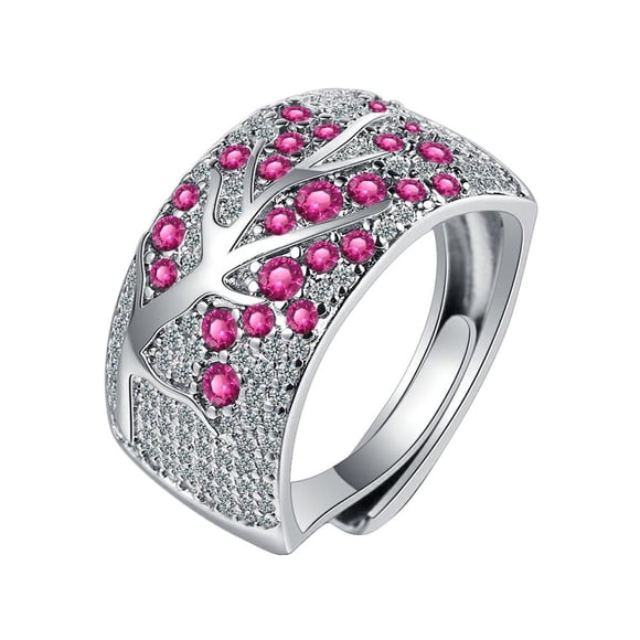 Anillos De Mujer, Anillo De Diamantes De Imitación Con Rama De Árbol De Ciruelo, Accesorios De Joyería Para Mujer, Regalos Para Mujer, Mamá, Esposa, Novia Yuarrent AP005783-00