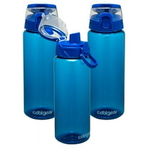 Cool Gear 3-Pack Tritan Plastic 32 oz Cylinder Water Bottle with Halo Top Lid | Dishwasher Safe, Leakproof, Shatter-Resistant Water Bottle With Easy Carry Loop | Blueberry Pack