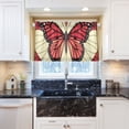 thumbnail image 6 of Stained Glass Butterfly Pattern 27"x24" Linen Look Cafe Curtain Set with Privacy and UV Protection, 6 of 8