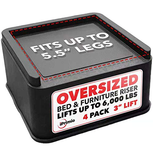 IPRIMIO 3 Inch Heavy Duty Oversized Bed Riser With Raised Walls 4