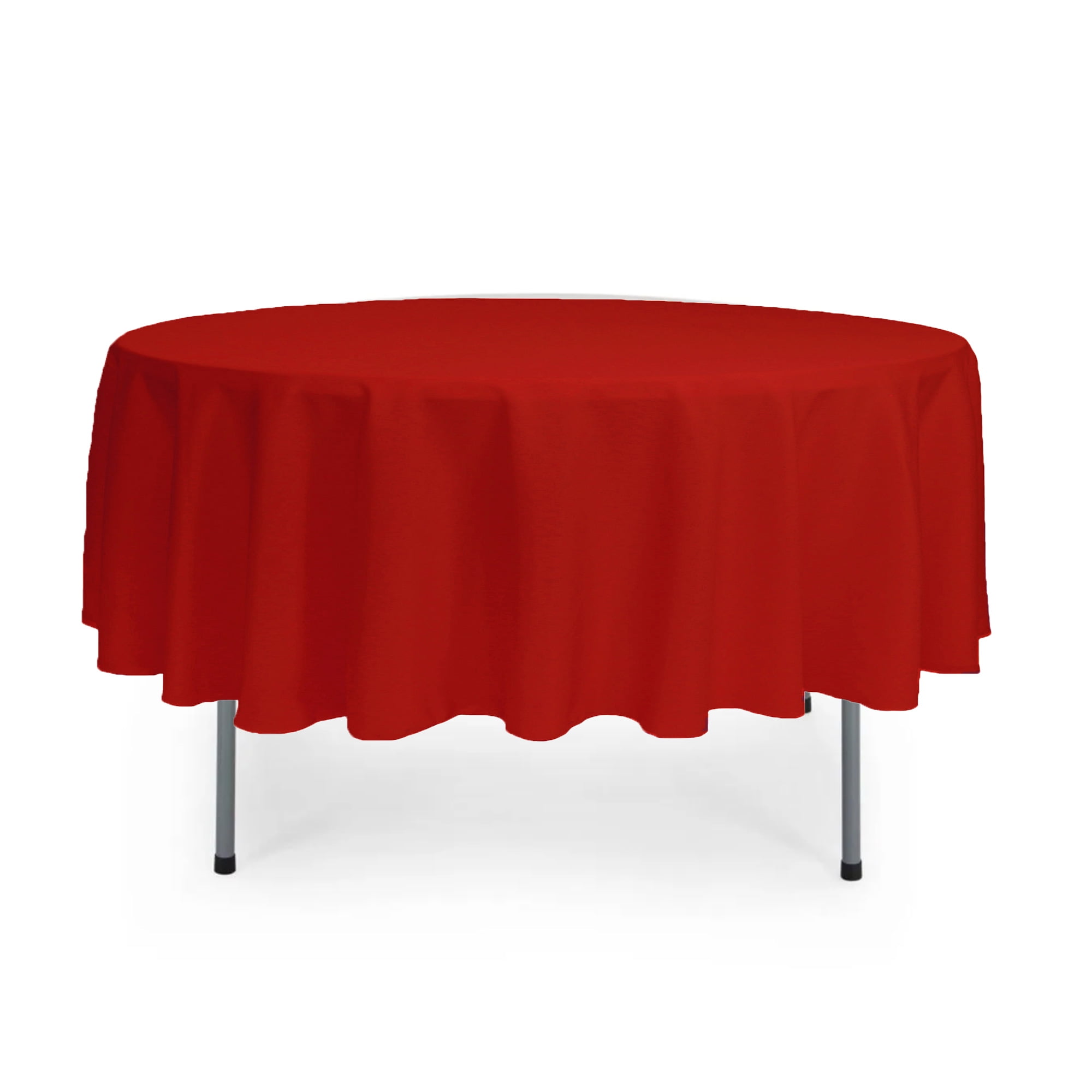 90 Inch Round Polyester Tablecloth Red, How Big Is A 90 Inch Round Table Pad