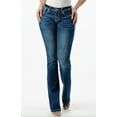 thumbnail image 2 of Grace in LA Women's Embroidered Pastel Wing Bootcut Stretch Jeans (27, Blue), 2 of 3