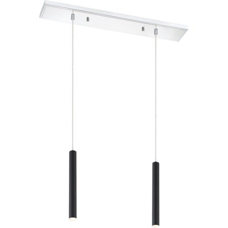 

Z-Lite Forest 2 Light Steel LED Island Pendant in Matte Black and Chrome