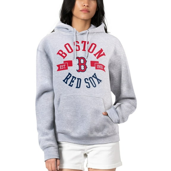 Women's G-III 4Her by Carl Banks Heather Gray Boston Red Sox City Graphic Pullover Hoodie