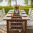 thumbnail image 4 of Table Runners 36 Inches Long Dress Scarves, Star Vintage Farmhouse Kitchen/Dining Table Runner, Short Coffee Tablerunners, Western Country Stars Brown Wooden 13x36 Inch, 4 of 9