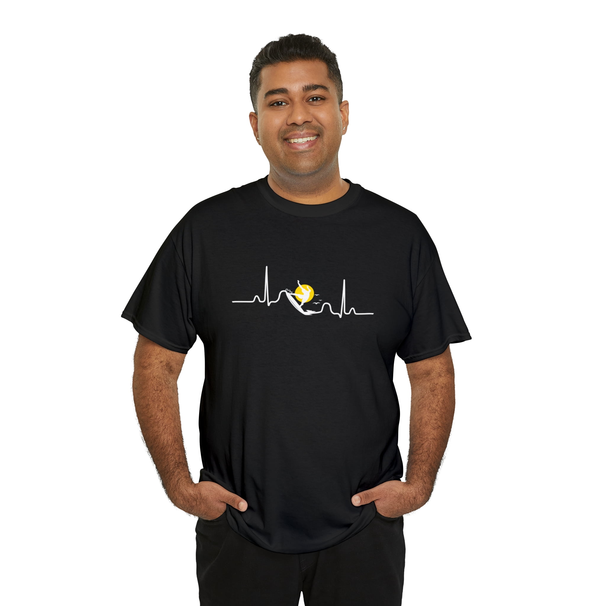 Surfing Heartbeat Shirt, Funny Surf Tee, Beach Vacation Gift Idea -ID: 1160