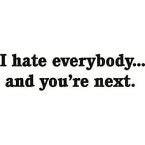 Custom Wall Decal I Hate Everybody & Your Next - Funny Car Bumper Sticker Quote OR Home Room Sticker Vinyl Wall Decal 4 X 16 Inches