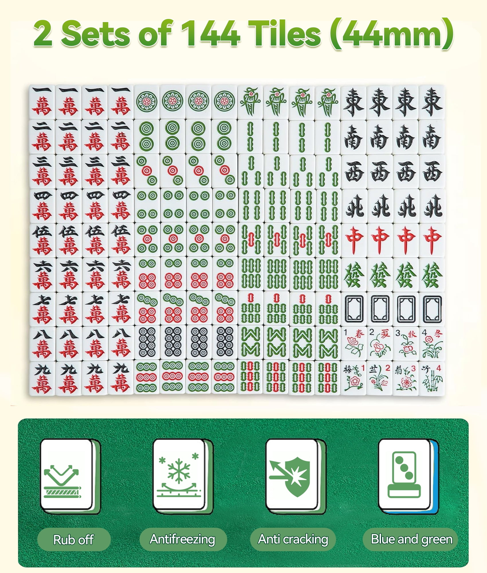 STICCIO Automatic Mahjong Table 144 Tiles, 40.55'' Foldable Mahjong Table Auto Shuffle Silent Motor, USB Port 4 Wheels, for Home and Business