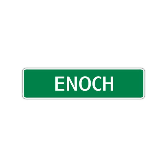 Enoch Boys Children Name Letter Printed Indoor Outdoor Unique Wall Novelty Plaque Decoration Label Aluminum Metal Sign 4"x13.5"