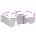 thumbnail image 2 of vidaXL 11 Piece Patio Sofa Set with Cushions Black Poly Rattan, 2 of 5