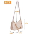 thumbnail image 2 of Gustave Women's Woven Straw Shoulder Bag Beach Small Underarm Tote Purse Boho Hobo Handbag with Seashell Pearl Beaded Chain for Summer Casual Vacation - White, 2 of 7