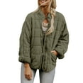thumbnail image 3 of Liacowi Women Stand Collar Long Sleeve Solid Color Full Zip Quilted Jackets, 3 of 6