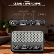 LEKATO GA-4 10W Portable Electric Guitar Amplifier with Clean & Overdrive Channel Reverb Bluetooth Mini Small Guitar Amp for Practice