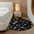 thumbnail image 2 of Round Rug 3.3Ft Washable Non-Slip, Black Spring Floral Circle Area Rugs for Living Room Bedroom, Flowers Botanical Elegant Pastoral Indoor Floor Mats Carpet Runner for Home Decor Aesthetic, 2 of 8