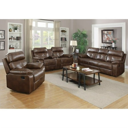 Coaster Furniture Damiano Faux Leather Motion Reclining Sofa Set In Coaster Furniture Damiano Faux Leather Motion Reclining Sofa Set In Brown