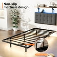 thumbnail image 6 of Zimtown Twin Floating Bed Frame with Hanging Headboard, Platform Bed, No Box Spring Needed, Black, 6 of 10