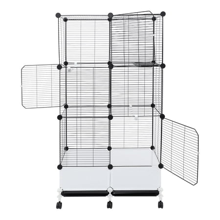 ToppiJoy 54In Large Bird Cage with Rolling Stand, Metal Parrot Cage with Open Play Top Perch Stand for Conures Lovebirds Cockatiels Finches (Black)