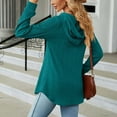 thumbnail image 3 of Kiplyki Fall Hoodies Womens New V-neck Button Drawstring Long Sleeved Loose Tops Sweater, 3 of 4