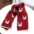 thumbnail image 3 of 2PCS Fashion Couple Models Men And Women Warm Christmas Knitted Scarf Shawl, 3 of 4
