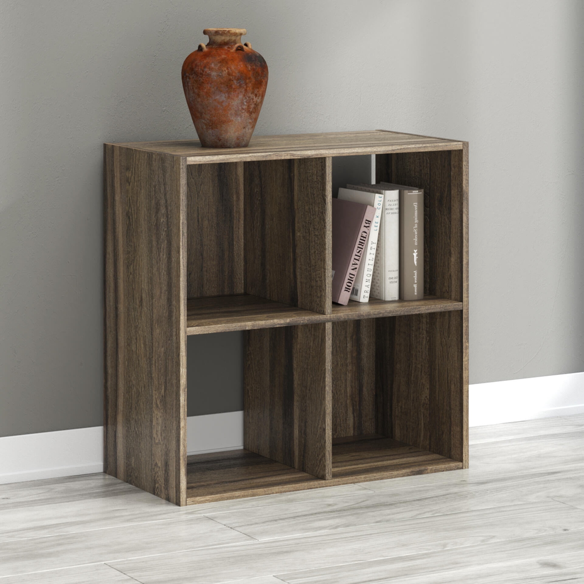 Signature Design by Ashley Shallifer 4 Cube Storage Organizer with Oak Finish